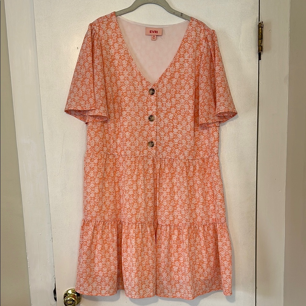 EVRI Women's Orange Floral Dress